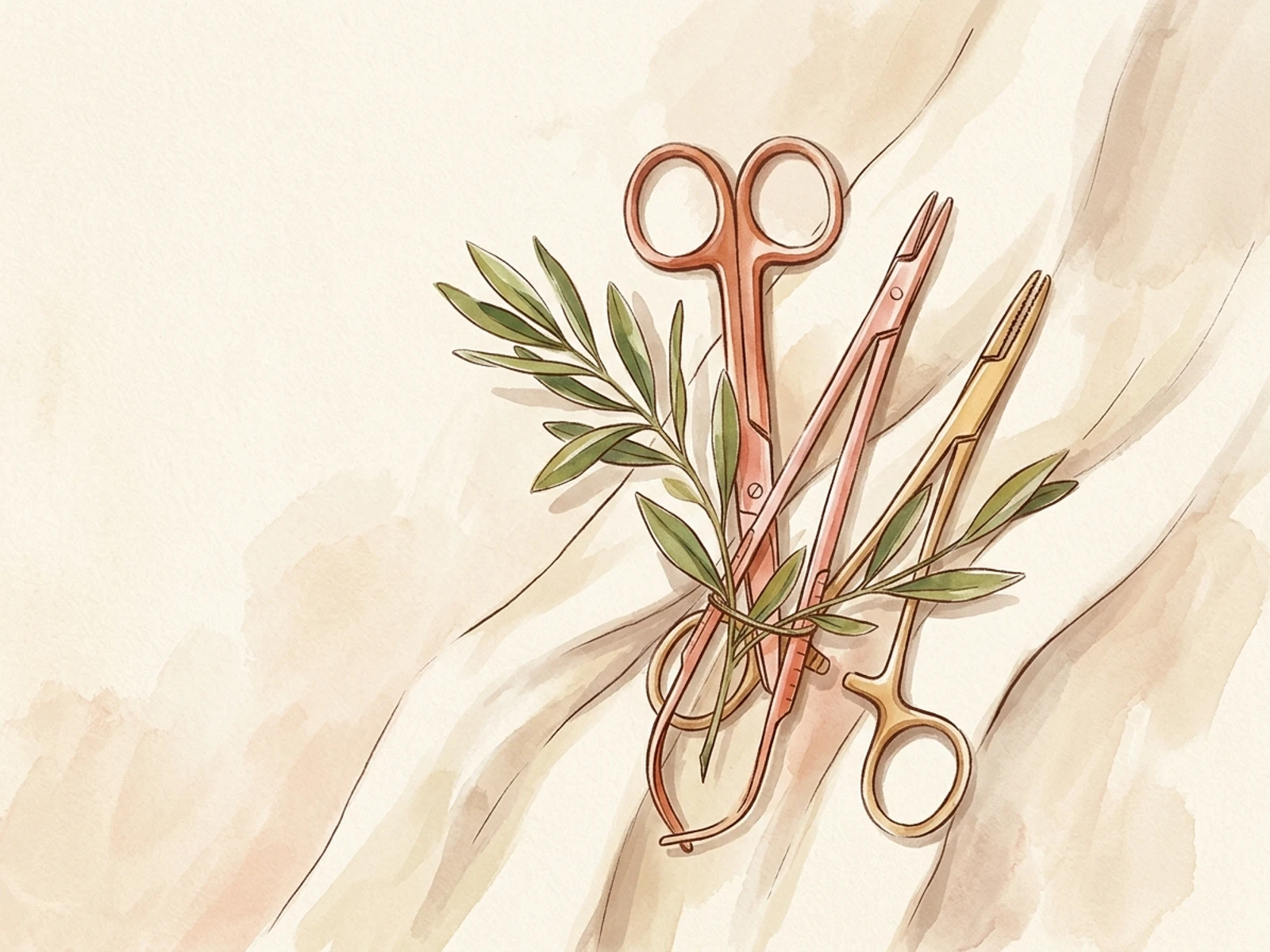 Illustration d'instruments chirurgicaux abstraits